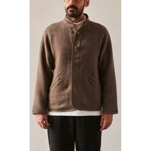 ARPENTEUR France Olive Green/brown Wool Mohair Shirt Jacket L Fuzzy Outerwear L